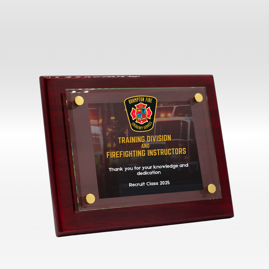 Piano Finish Canterbury Award Plaque with Stand-offs