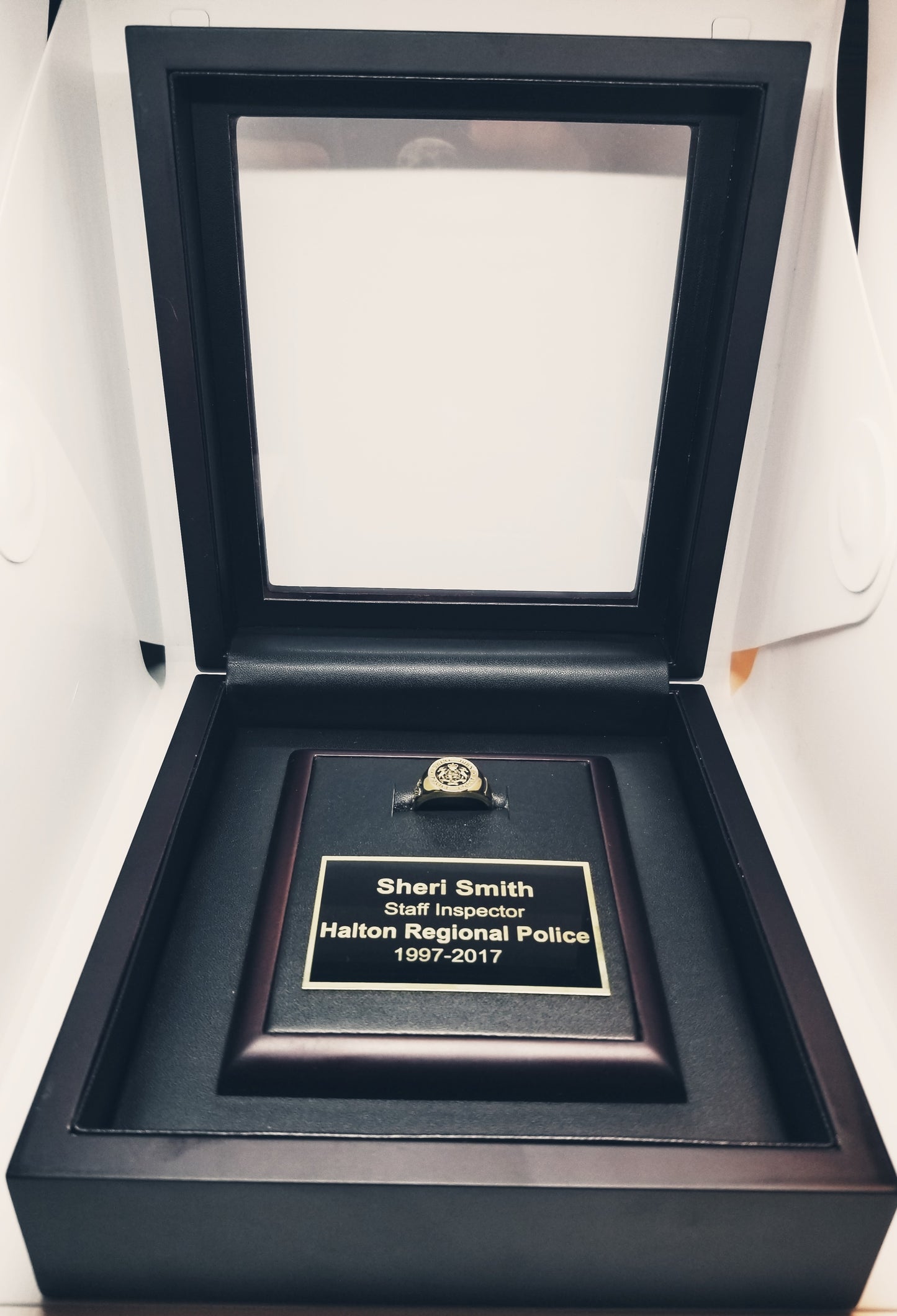 Mahogany Finish Display Case with Custom Engraving