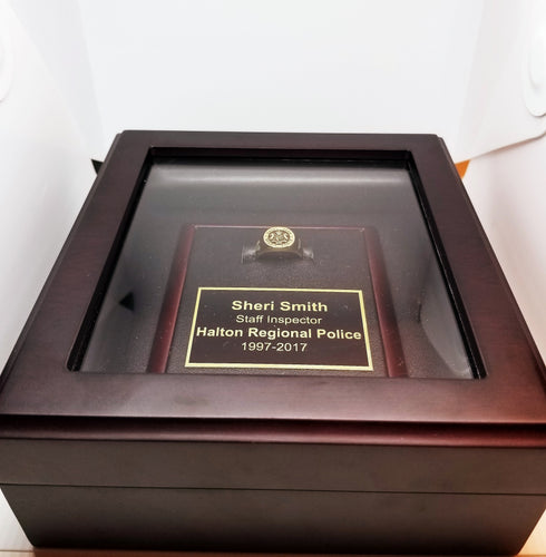 Mahogany Finish Display Case with Custom Engraving