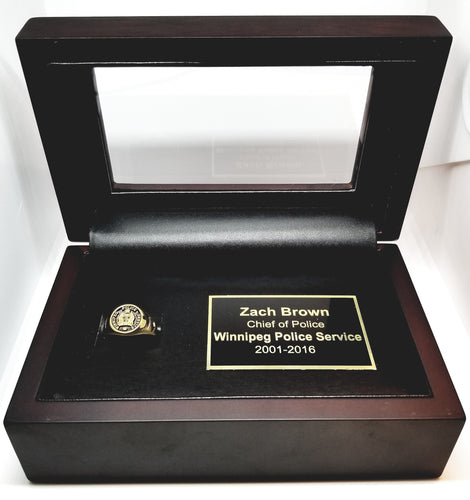 Mahogany Finish Display Case with Custom Engraving