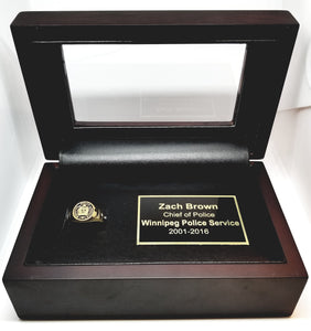 Mahogany Finish Display Case with Custom Engraving